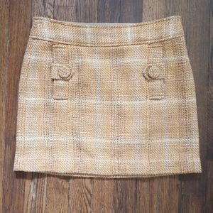 Banana Republic Mustard Plaid Yellow Skirt size 2